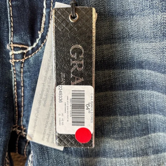 Grace in LA Dark Blue Boot Cut Jeans with Embroidered Details Size 26 - NWT - Picture 7 of 7